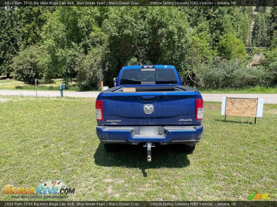 2019 Ram 3500 Big Horn Mega Cab 4x4 Blue Streak Pearl / Black/Diesel Gray Photo #15