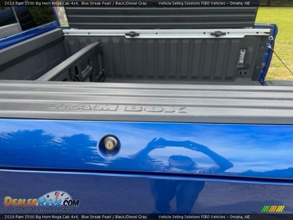 2019 Ram 3500 Big Horn Mega Cab 4x4 Blue Streak Pearl / Black/Diesel Gray Photo #19