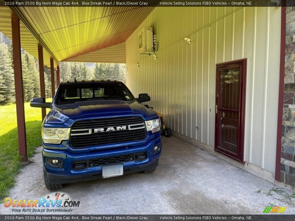 2019 Ram 3500 Big Horn Mega Cab 4x4 Blue Streak Pearl / Black/Diesel Gray Photo #21
