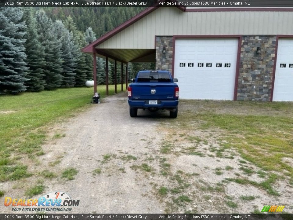 2019 Ram 3500 Big Horn Mega Cab 4x4 Blue Streak Pearl / Black/Diesel Gray Photo #22