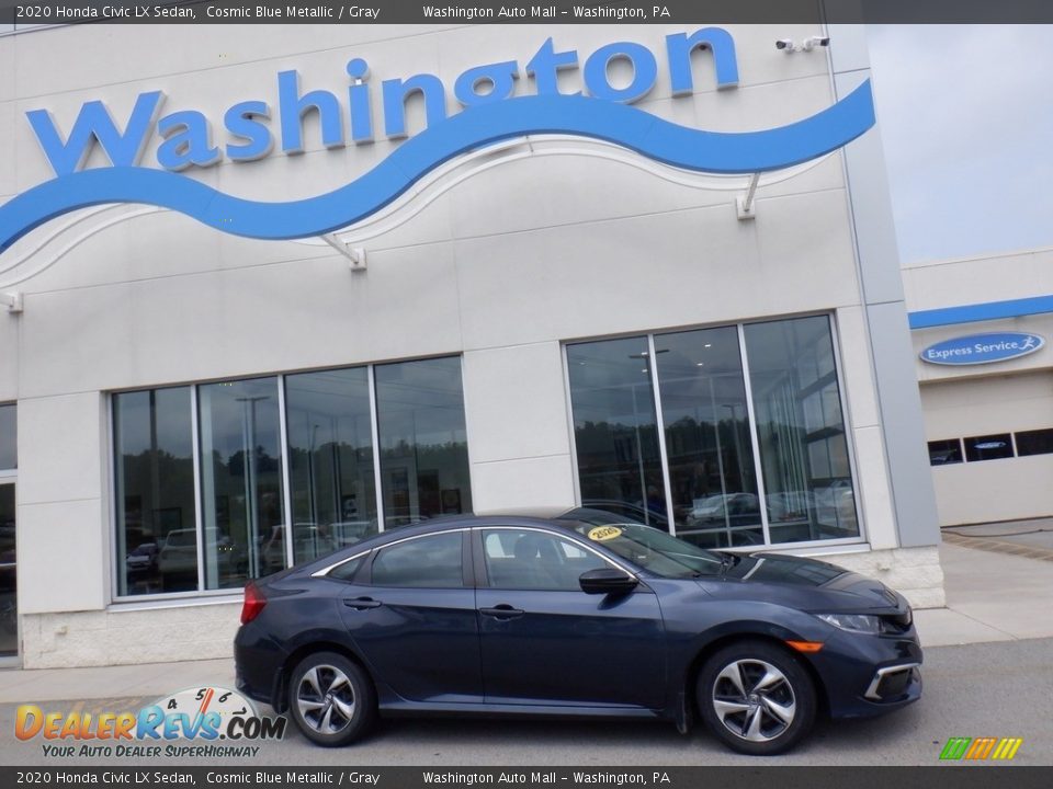 2020 Honda Civic LX Sedan Cosmic Blue Metallic / Gray Photo #1