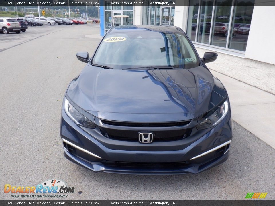 2020 Honda Civic LX Sedan Cosmic Blue Metallic / Gray Photo #2