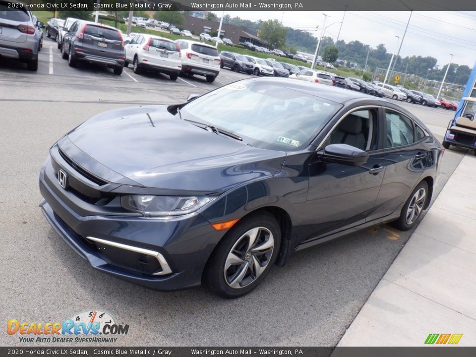 2020 Honda Civic LX Sedan Cosmic Blue Metallic / Gray Photo #3