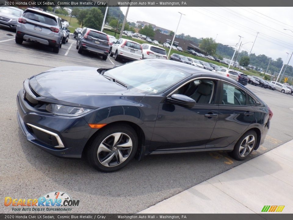 2020 Honda Civic LX Sedan Cosmic Blue Metallic / Gray Photo #4