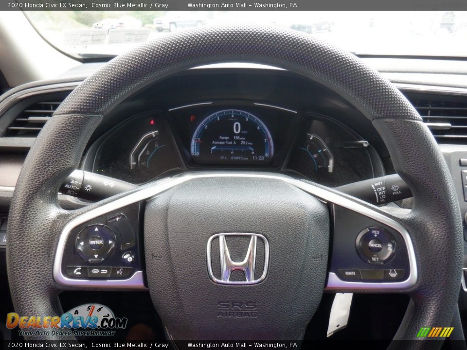 2020 Honda Civic LX Sedan Cosmic Blue Metallic / Gray Photo #16