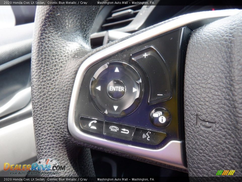 2020 Honda Civic LX Sedan Cosmic Blue Metallic / Gray Photo #17