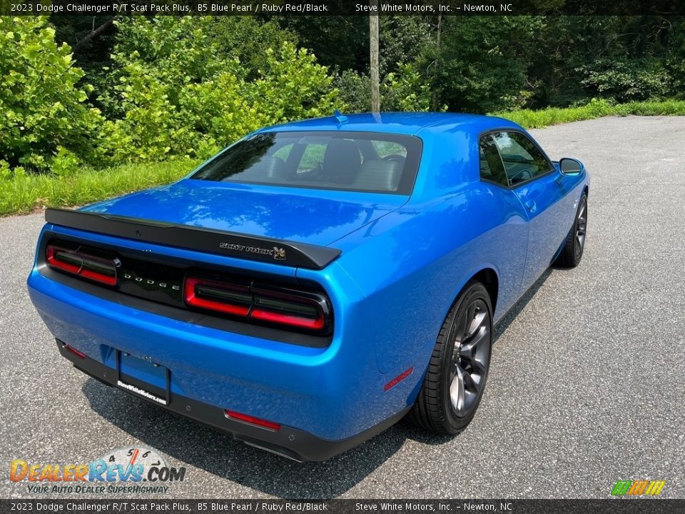 2023 Dodge Challenger R/T Scat Pack Plus B5 Blue Pearl / Ruby Red/Black Photo #6