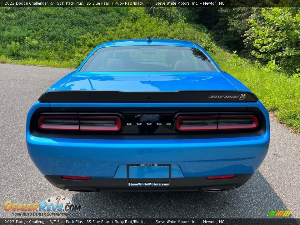 2023 Dodge Challenger R/T Scat Pack Plus B5 Blue Pearl / Ruby Red/Black Photo #7