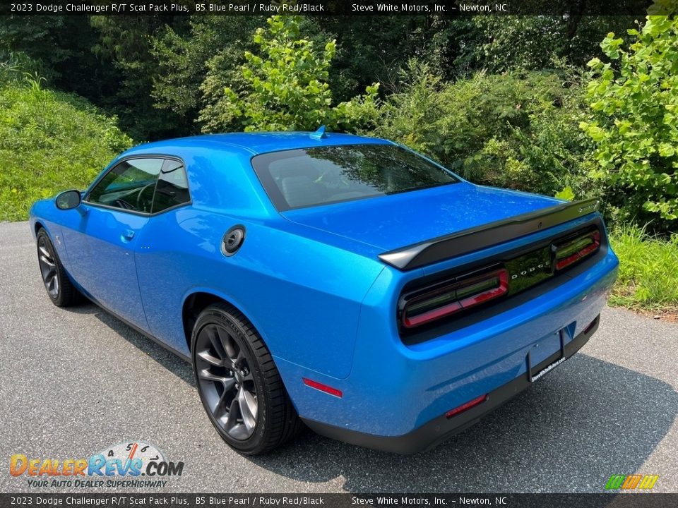 2023 Dodge Challenger R/T Scat Pack Plus B5 Blue Pearl / Ruby Red/Black Photo #8