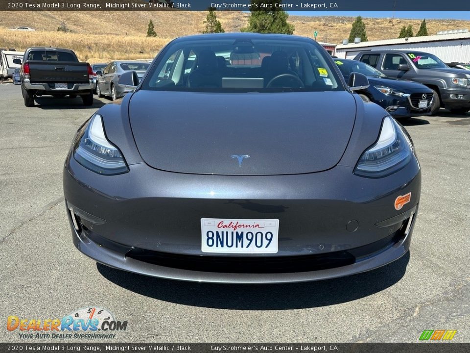 2020 Tesla Model 3 Long Range Midnight Silver Metallic / Black Photo #2