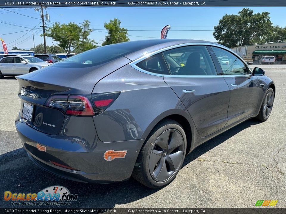 2020 Tesla Model 3 Long Range Midnight Silver Metallic / Black Photo #6