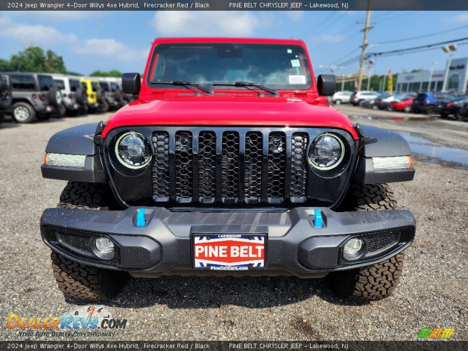 2024 Jeep Wrangler 4-Door Willys 4xe Hybrid Firecracker Red / Black Photo #2