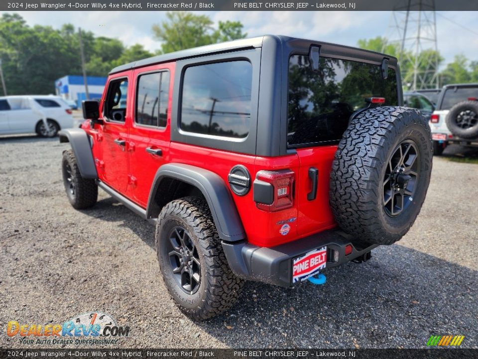 2024 Jeep Wrangler 4-Door Willys 4xe Hybrid Firecracker Red / Black Photo #4