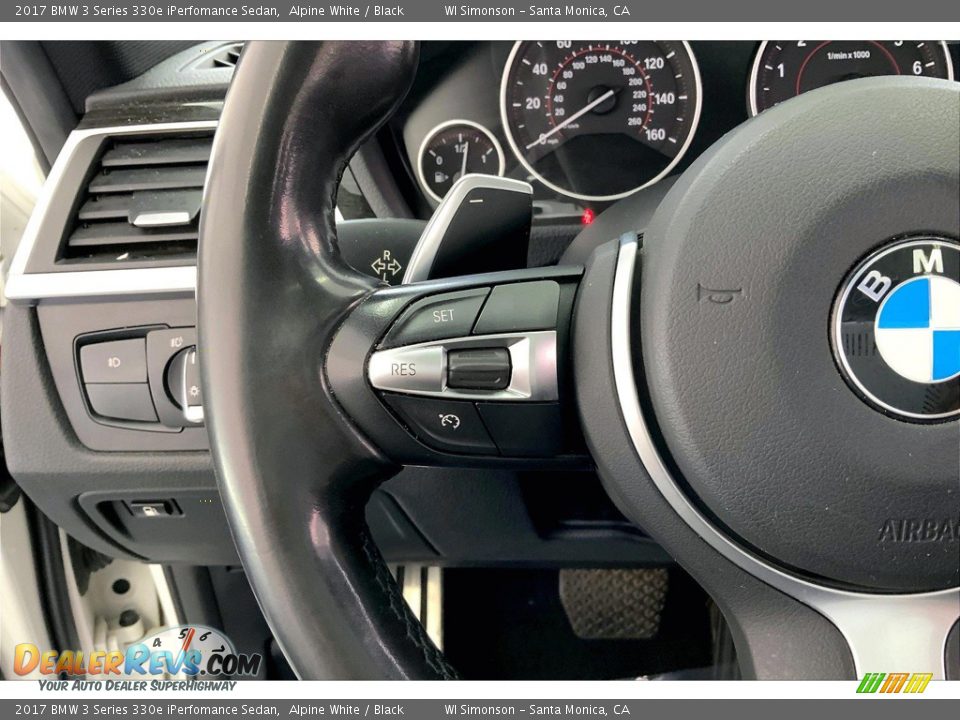 2017 BMW 3 Series 330e iPerfomance Sedan Alpine White / Black Photo #21