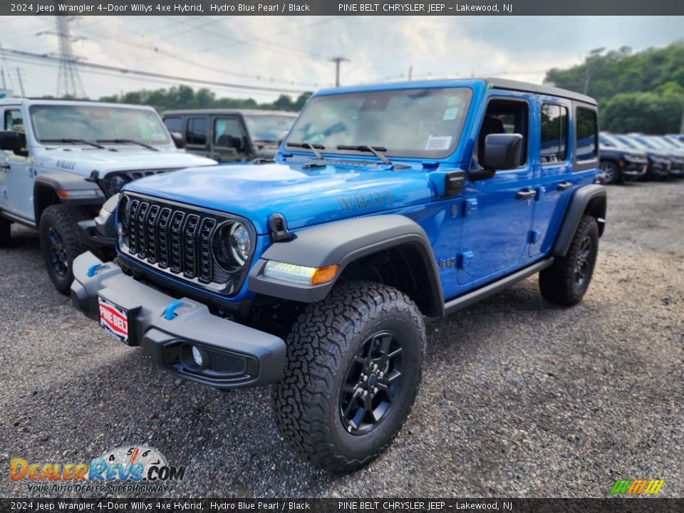 2024 Jeep Wrangler 4-Door Willys 4xe Hybrid Hydro Blue Pearl / Black Photo #1
