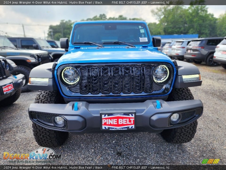 2024 Jeep Wrangler 4-Door Willys 4xe Hybrid Hydro Blue Pearl / Black Photo #2