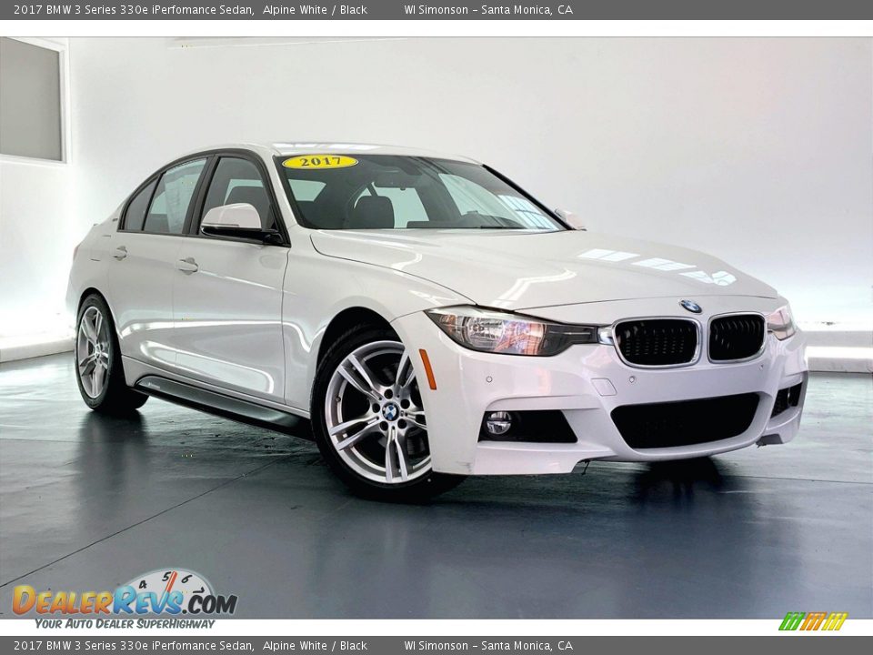 2017 BMW 3 Series 330e iPerfomance Sedan Alpine White / Black Photo #34