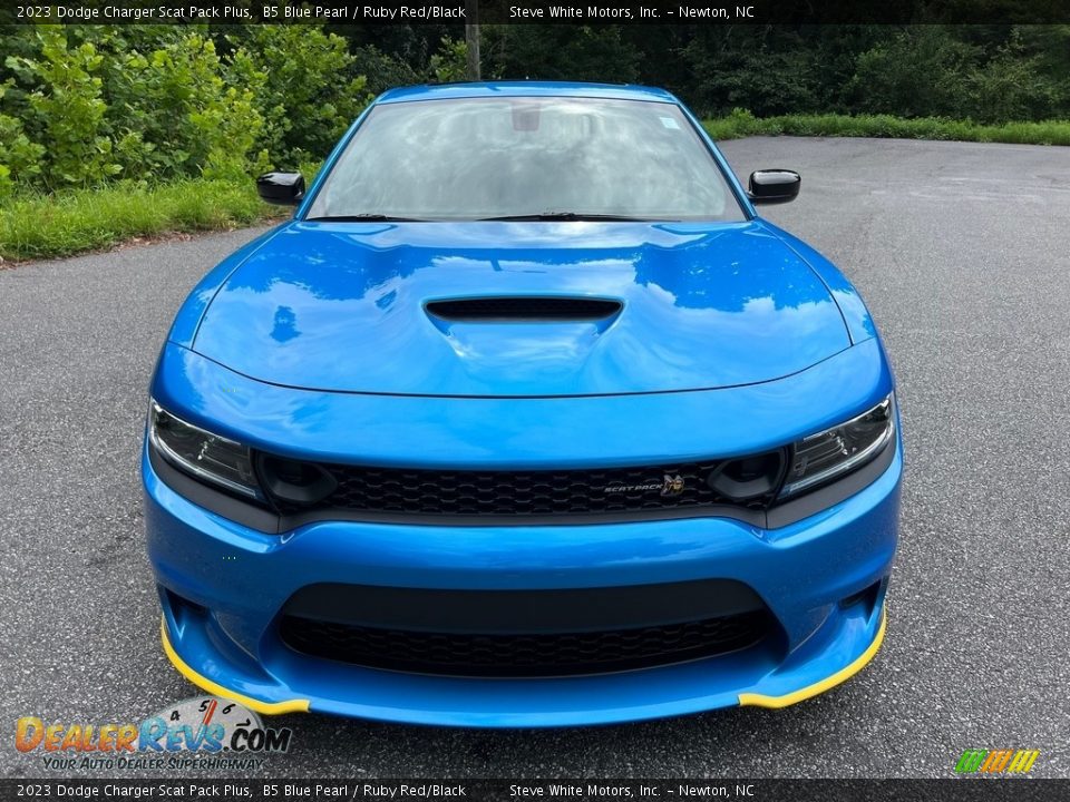 2023 Dodge Charger Scat Pack Plus B5 Blue Pearl / Ruby Red/Black Photo #3