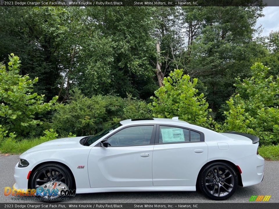 2023 Dodge Charger Scat Pack Plus White Knuckle / Ruby Red/Black Photo #1