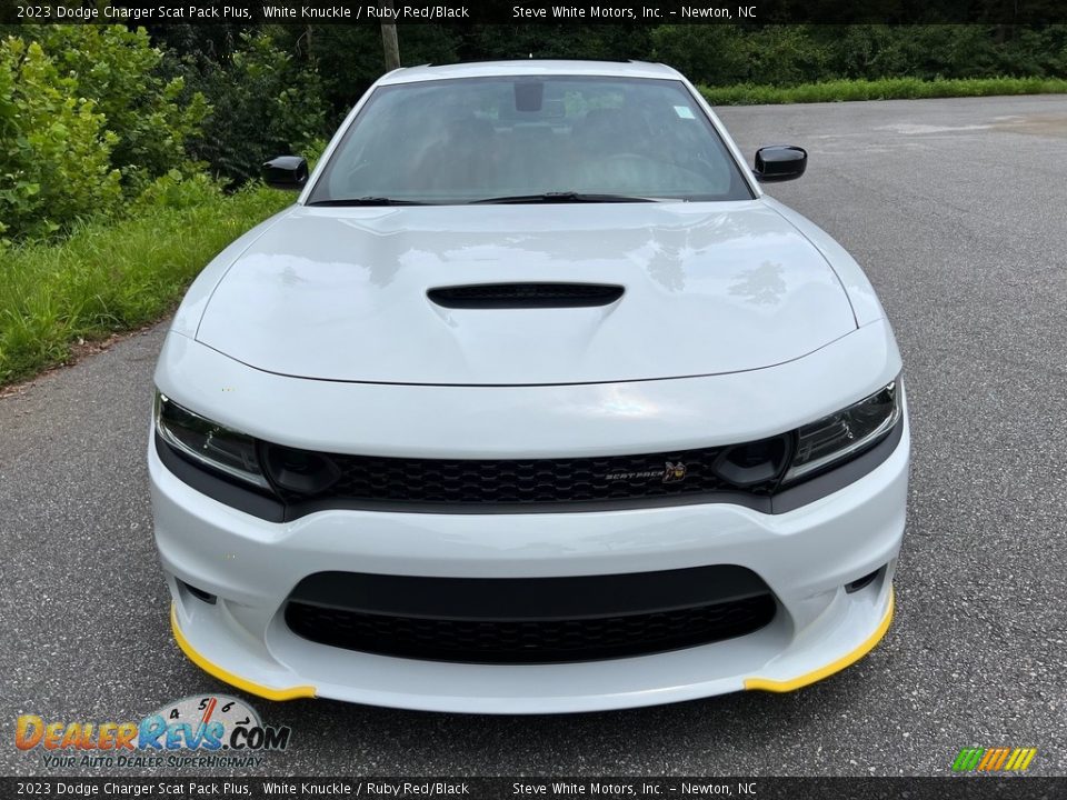 2023 Dodge Charger Scat Pack Plus White Knuckle / Ruby Red/Black Photo #3
