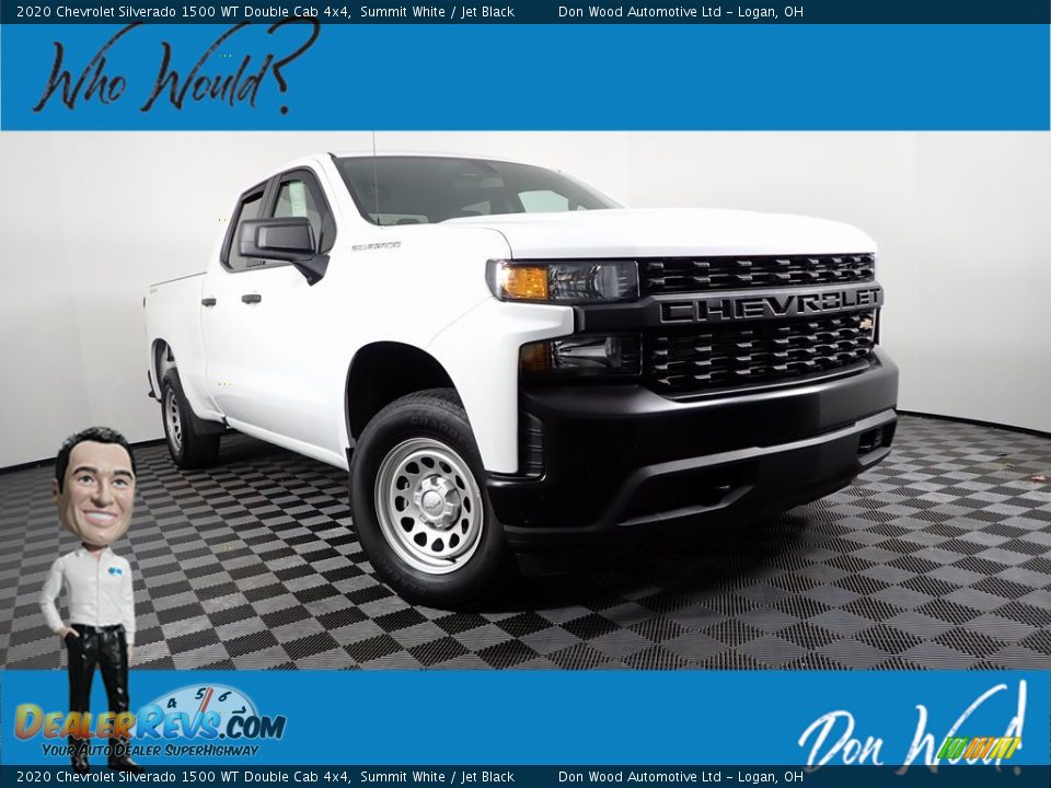 2020 Chevrolet Silverado 1500 WT Double Cab 4x4 Summit White / Jet Black Photo #1