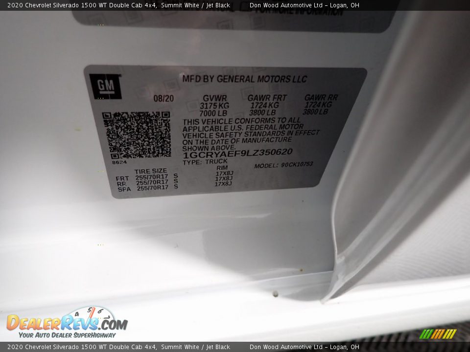 2020 Chevrolet Silverado 1500 WT Double Cab 4x4 Summit White / Jet Black Photo #30
