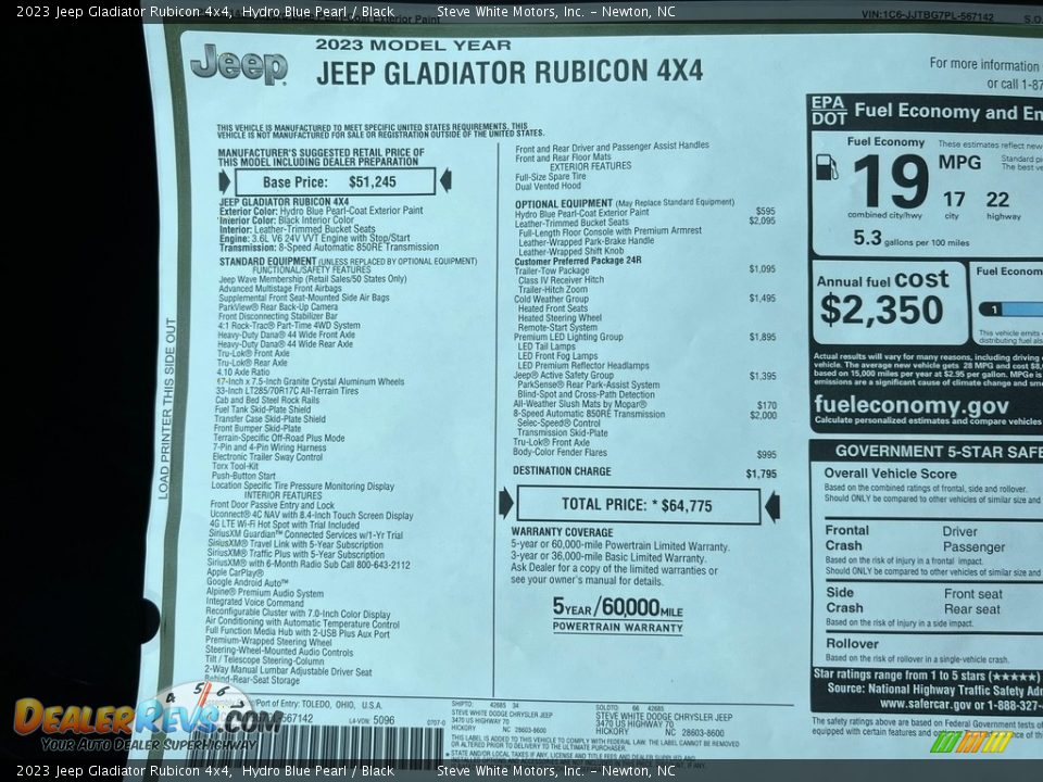2023 Jeep Gladiator Rubicon 4x4 Hydro Blue Pearl / Black Photo #29