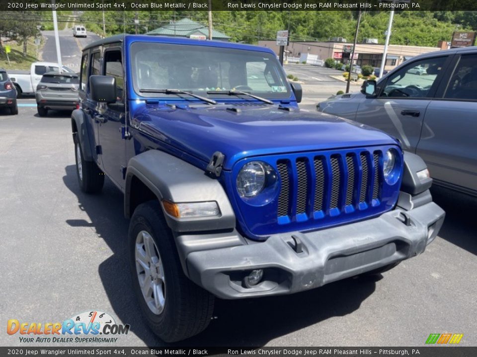 2020 Jeep Wrangler Unlimited Sport 4x4 Ocean Blue Metallic / Black Photo #3