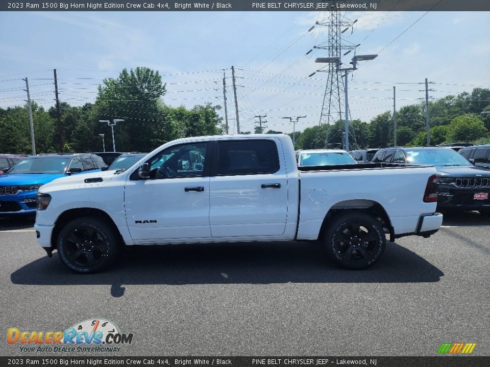 2023 Ram 1500 Big Horn Night Edition Crew Cab 4x4 Bright White / Black Photo #3