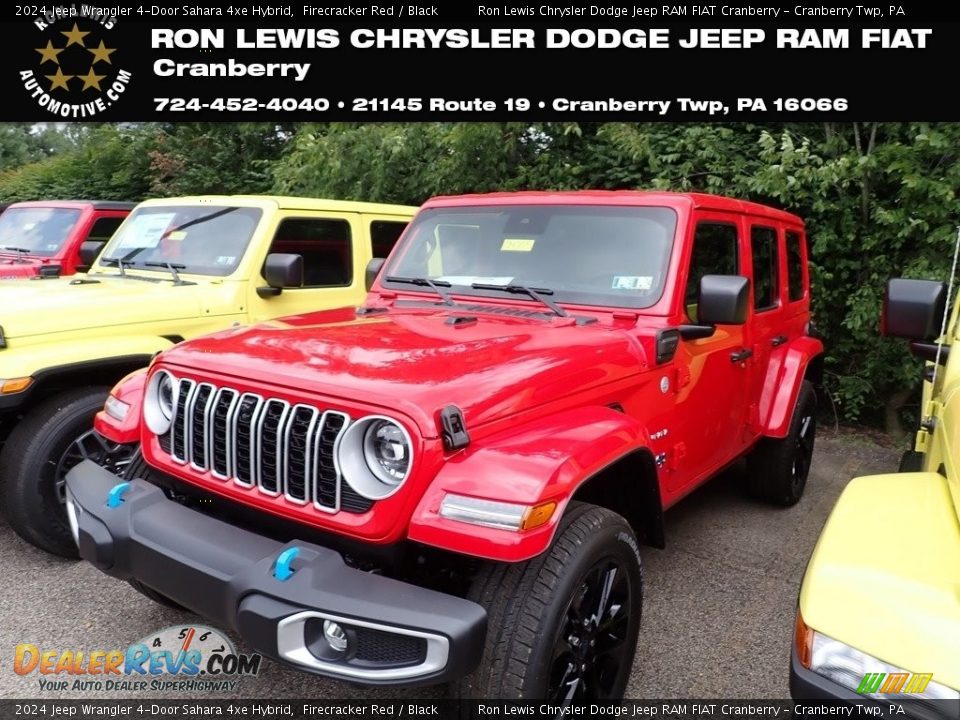 2024 Jeep Wrangler 4-Door Sahara 4xe Hybrid Firecracker Red / Black Photo #1