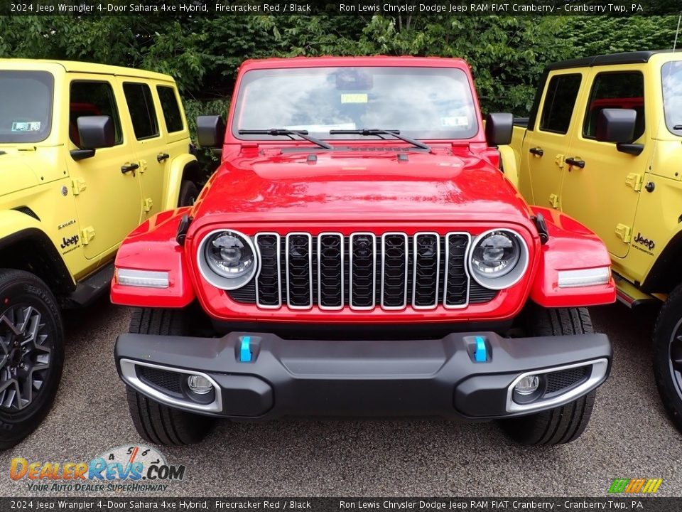 2024 Jeep Wrangler 4-Door Sahara 4xe Hybrid Firecracker Red / Black Photo #2