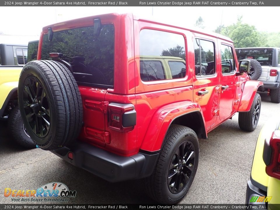 2024 Jeep Wrangler 4-Door Sahara 4xe Hybrid Firecracker Red / Black Photo #4