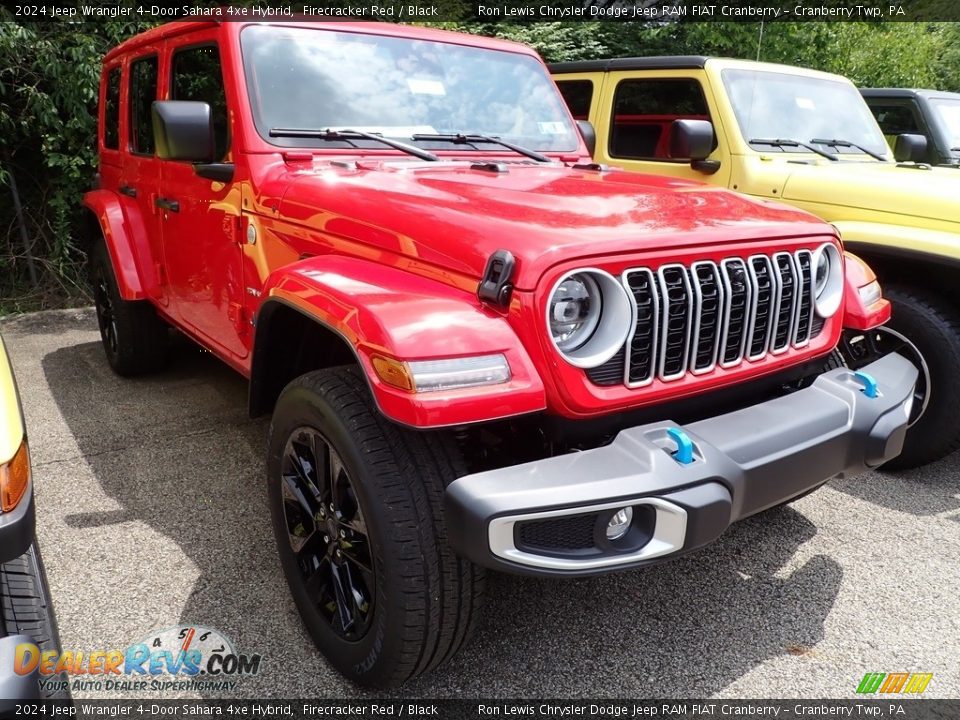 2024 Jeep Wrangler 4-Door Sahara 4xe Hybrid Firecracker Red / Black Photo #8