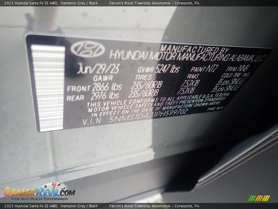 2023 Hyundai Santa Fe SE AWD Hampton Gray / Black Photo #18