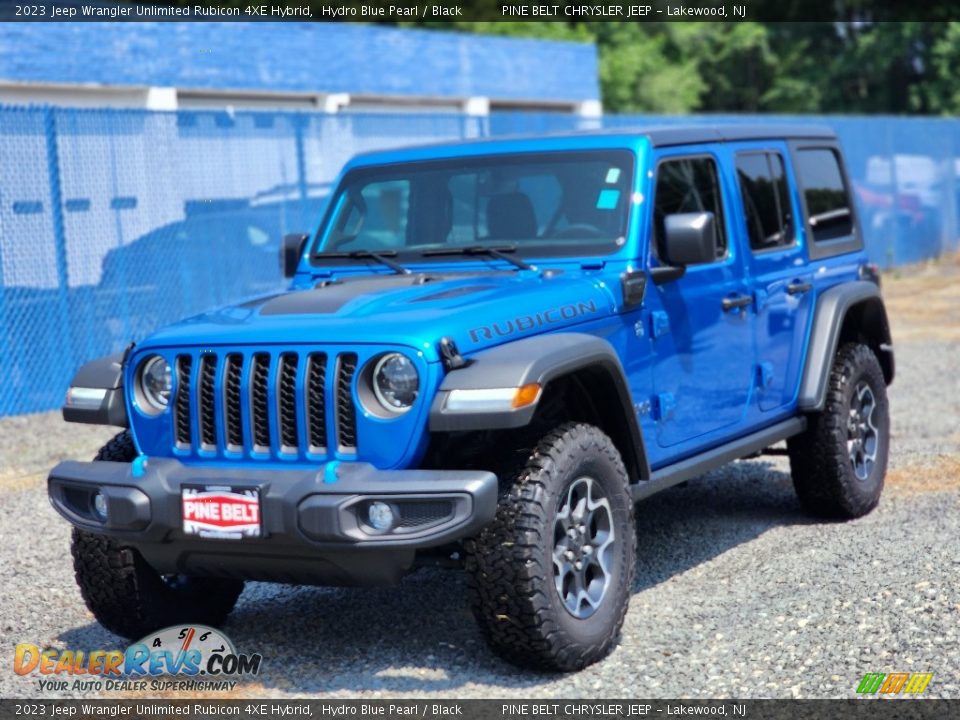 2023 Jeep Wrangler Unlimited Rubicon 4XE Hybrid Hydro Blue Pearl / Black Photo #1
