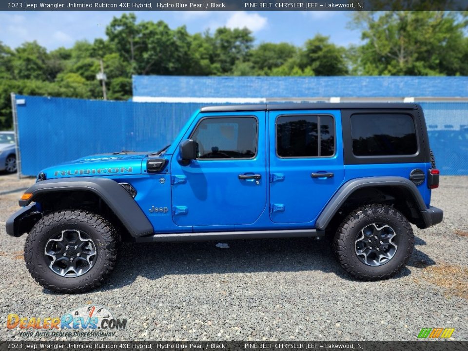 2023 Jeep Wrangler Unlimited Rubicon 4XE Hybrid Hydro Blue Pearl / Black Photo #3