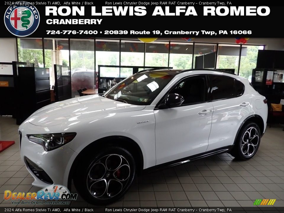 2024 Alfa Romeo Stelvio Ti AWD Alfa White / Black Photo #1