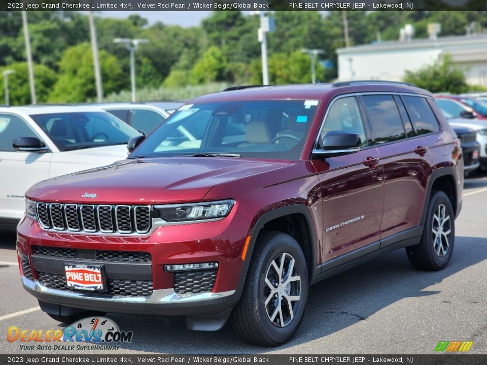 2023 Jeep Grand Cherokee L Limited 4x4 Velvet Red Pearl / Wicker Beige/Global Black Photo #1