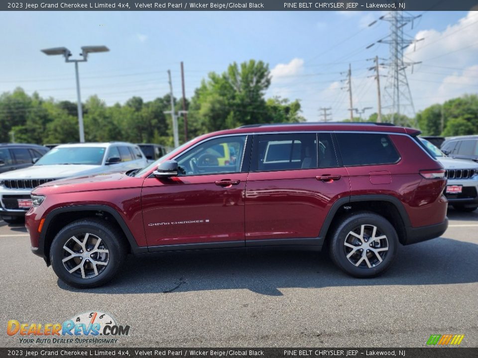 2023 Jeep Grand Cherokee L Limited 4x4 Velvet Red Pearl / Wicker Beige/Global Black Photo #3