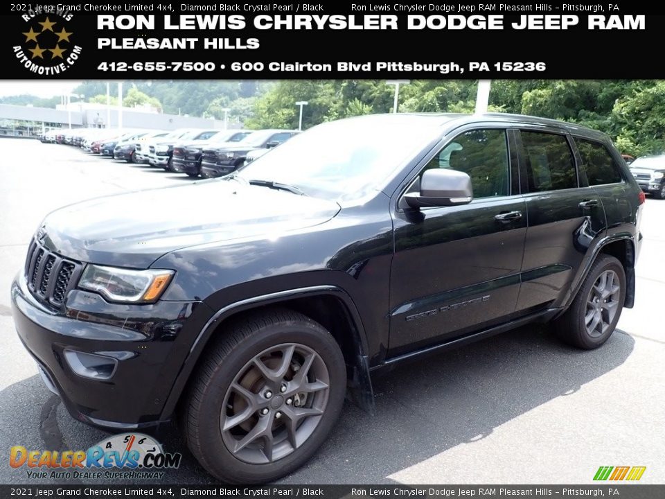 2021 Jeep Grand Cherokee Limited 4x4 Diamond Black Crystal Pearl / Black Photo #1