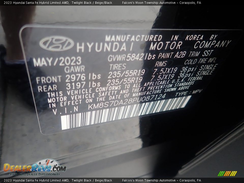 2023 Hyundai Santa Fe Hybrid Limited AWD Twilight Black / Beige/Black Photo #18