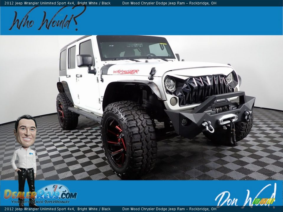 2012 Jeep Wrangler Unlimited Sport 4x4 Bright White / Black Photo #1