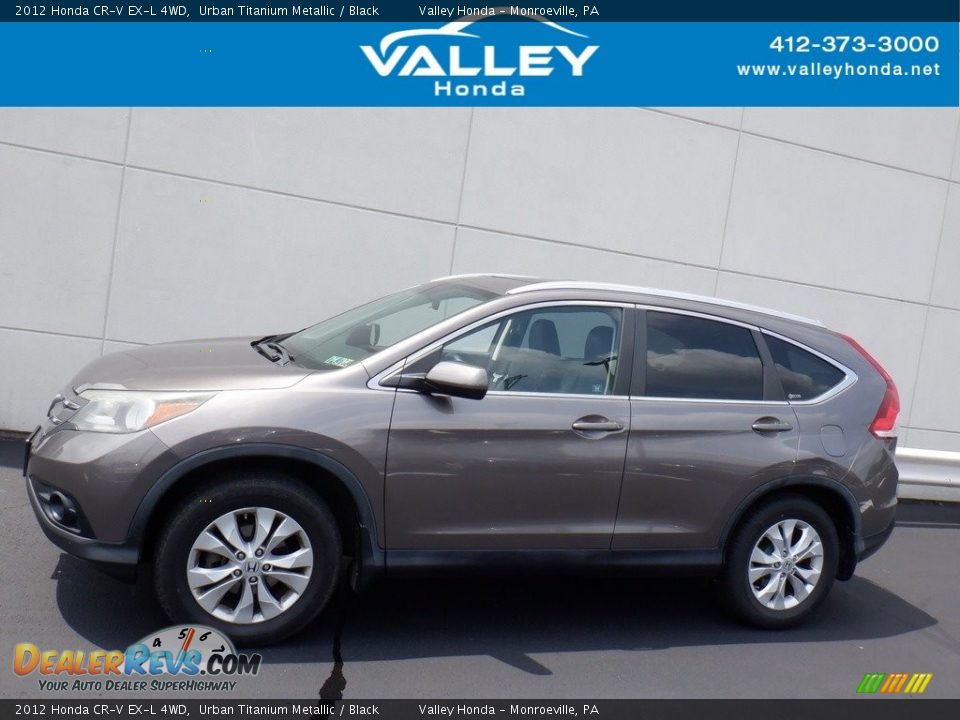 2012 Honda CR-V EX-L 4WD Urban Titanium Metallic / Black Photo #2