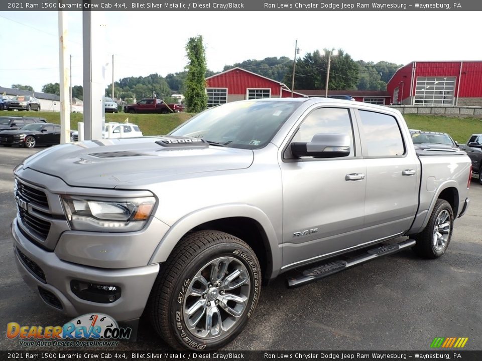 2021 Ram 1500 Laramie Crew Cab 4x4 Billet Silver Metallic / Diesel Gray/Black Photo #1