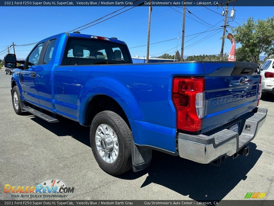 2021 Ford F250 Super Duty XL SuperCab Velocity Blue / Medium Earth Gray Photo #4