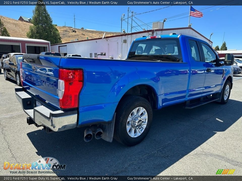 2021 Ford F250 Super Duty XL SuperCab Velocity Blue / Medium Earth Gray Photo #6