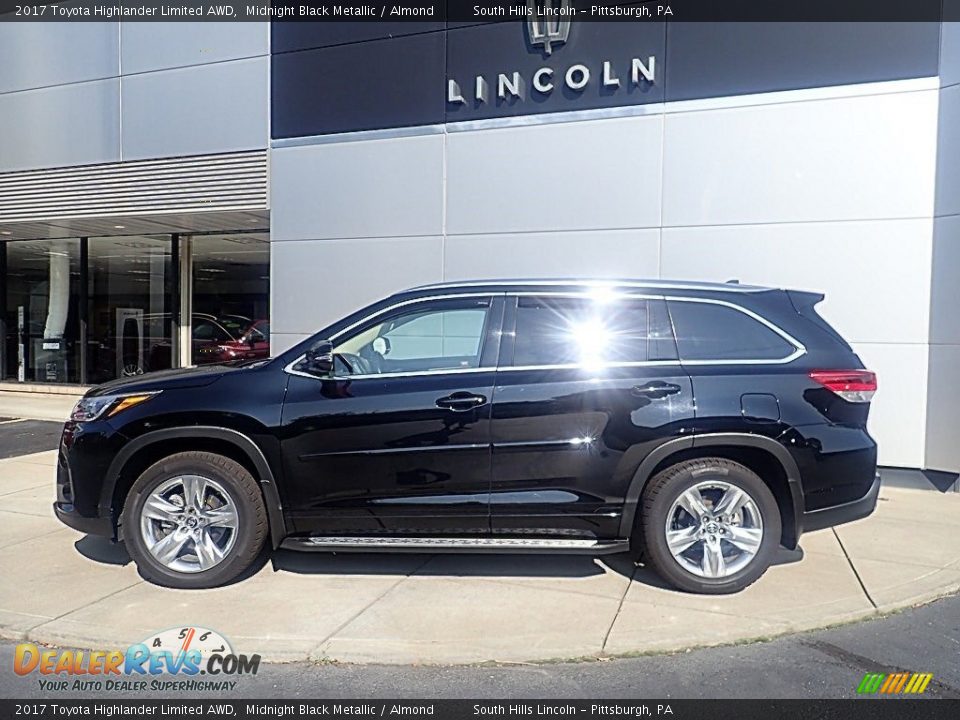 2017 Toyota Highlander Limited AWD Midnight Black Metallic / Almond Photo #2