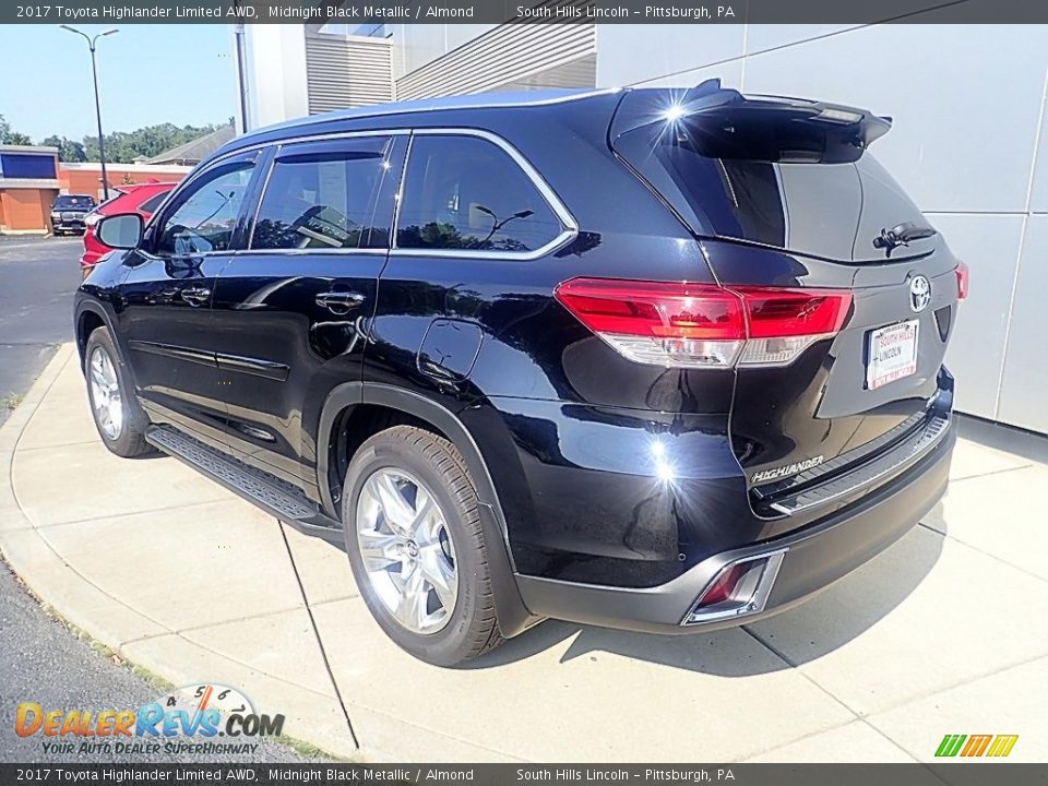 2017 Toyota Highlander Limited AWD Midnight Black Metallic / Almond Photo #3