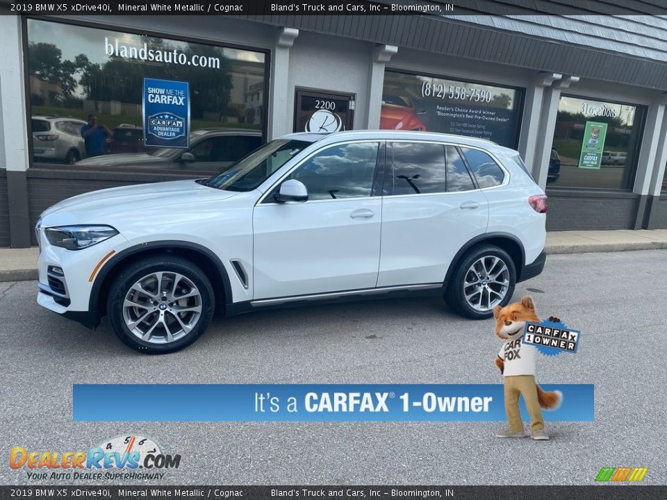 2019 BMW X5 xDrive40i Mineral White Metallic / Cognac Photo #1