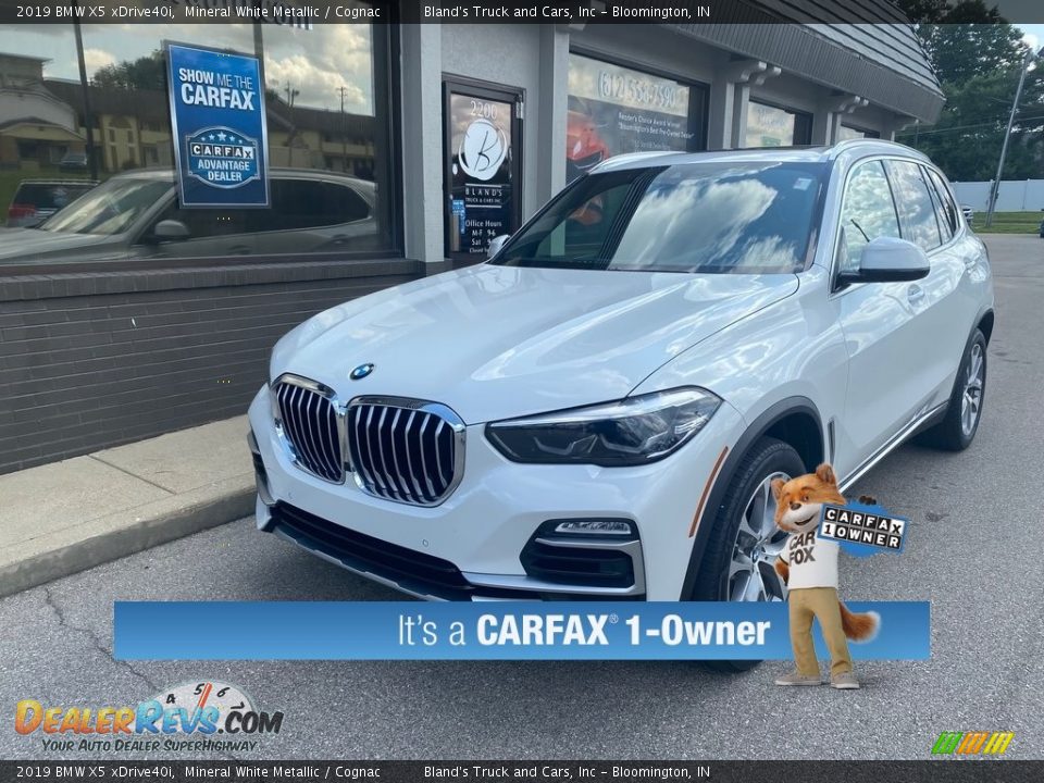 2019 BMW X5 xDrive40i Mineral White Metallic / Cognac Photo #2